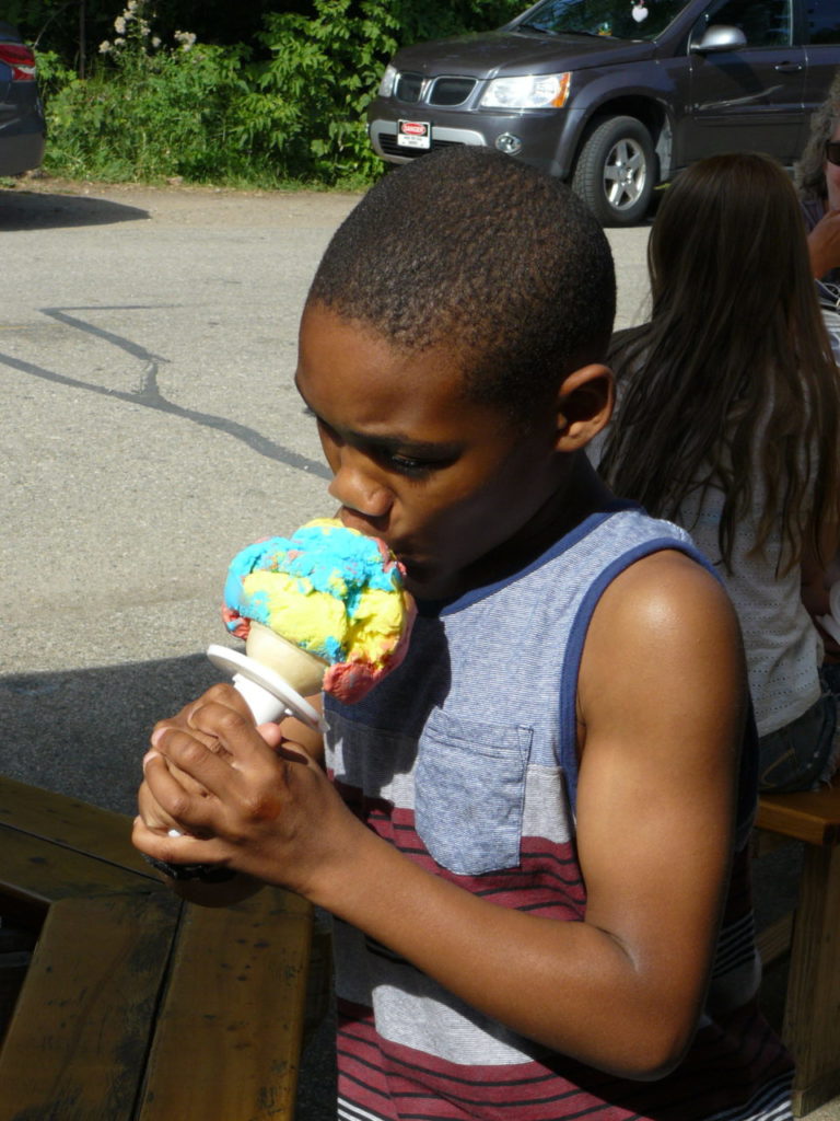 William eating a "small" Ice Cream.